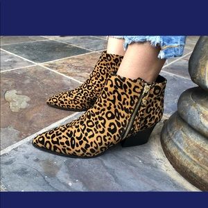 BLACK LEOPARD SUEDE BOOTIES NWT-CLEARANCE